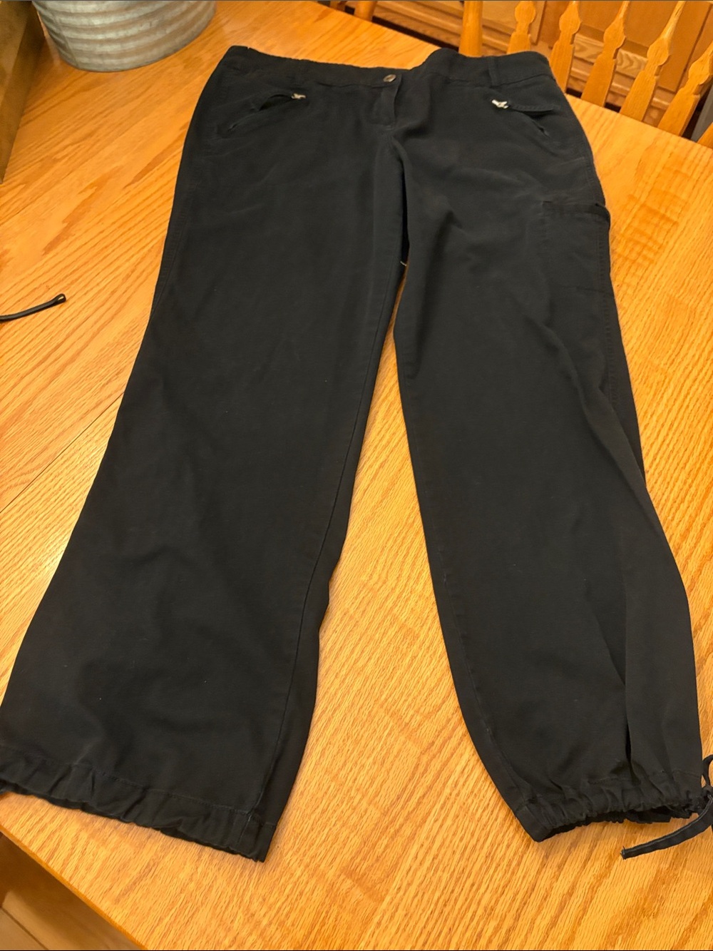 New York & Company Black Drawstring Hem Joggers